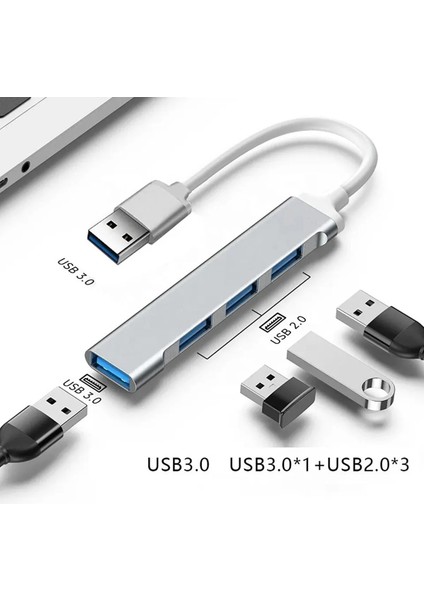 4 Port USB 3.0 Hub Çevirici Çoğaltıcı Çoklayıcı Çoklama 4 Portlu USB 3.0 Hub Çoklayıcı