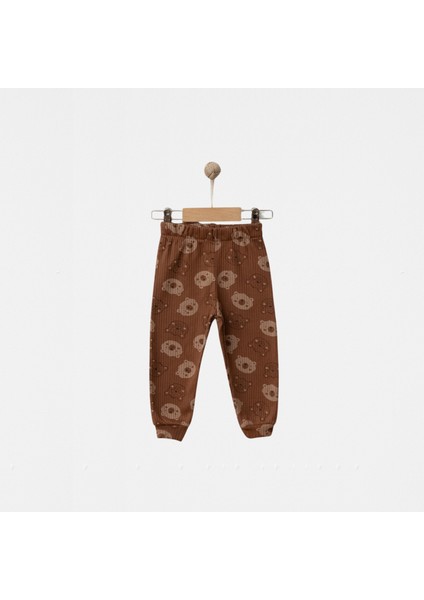 Sevimli Ayıcık Baskılı Pamuklu Unisex Dokusu Yumuşak Alt Üst Çocuk Pijama Takımı modelleri