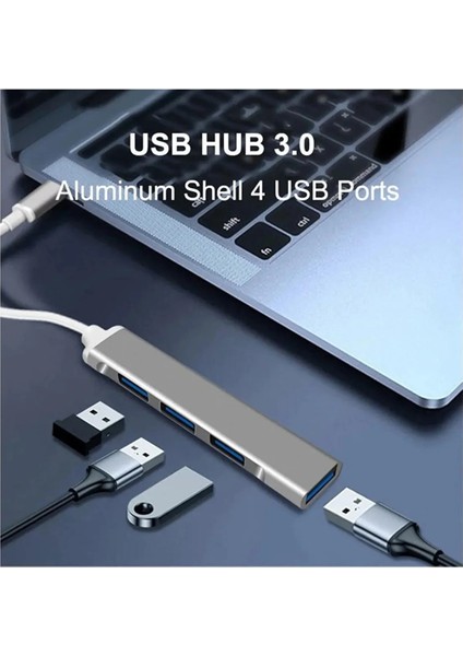 Type-C To USB Hub 4 Port Çoklayıcı Macbook ile Uyumlu Çoğaltıcı Type C To USB Converter Hub