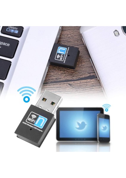 Ac - Wifi 5 2.4 Ghz 300 Mbps Mini USB Wireless Kablosuz Wifi Ap Adaptörü Dongle Wlan Alıcı