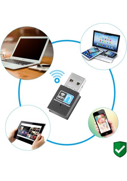 Ac - Wifi 5 2.4 Ghz 300 Mbps Mini USB Wireless Kablosuz Wifi Ap Adaptörü Dongle Wlan Alıcı