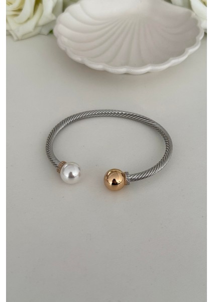 Pearl Two Colour Kelepçe Bileklik