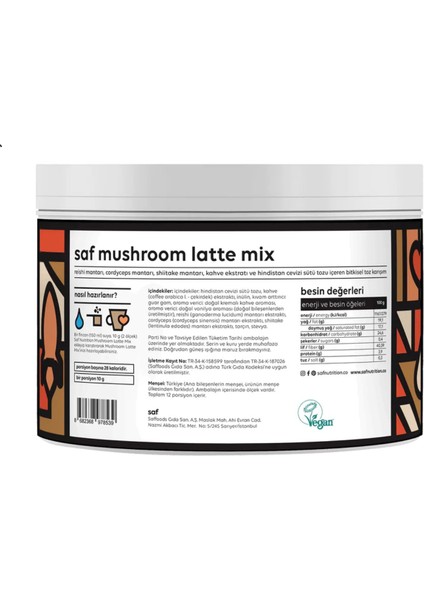 Mushroom Latte Mix 120 gr fiyatları