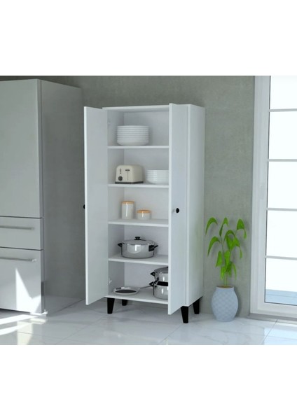 68 x 165 cm 2 Kapaklı Çok Kullanışlı Dolap - Mdf Beyaz 1. Sınıf % 100 Mdf