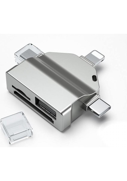 Otg 7 In 1 Lightning Type C USB Micro USB Hafıza Kart Reader Okuyucu Ios iPhone Android Flash Driver