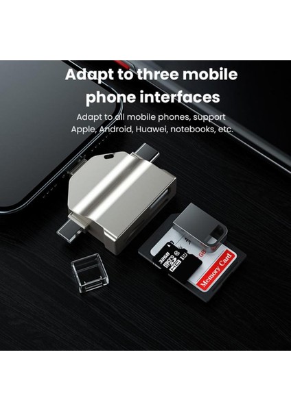 Otg 7 In 1 Lightning Type C USB Micro USB Hafıza Kart Reader Okuyucu Ios iPhone Android Flash Driver