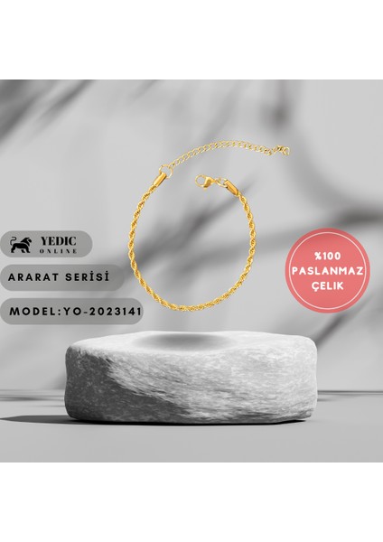 Halat Model Altın Kaplama Paslanmaz Çelik Bileklik fırsatları