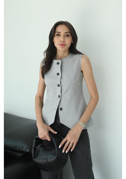 Açık Gri Carine Yelek