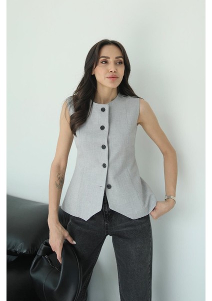 Açık Gri Carine Yelek modelleri
