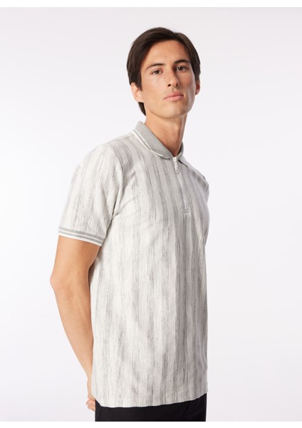 Çizgili Gri Erkek Polo T-Shirt Fc4Sm-Tst 0785