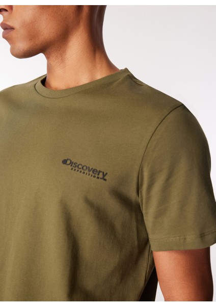 Haki Erkek Bisiklet Yaka T-Shirt D4SM-TST3294 fırsatları