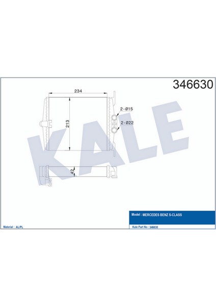 Kalorifer Radyatoru Sasi No: A133638 Mercedes S-Class W140 91 98 18051