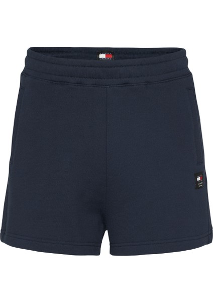 Lastikli Bel Normal Mavi Kadın Şort Tjw Rlx New Cls Sweatshort Ext