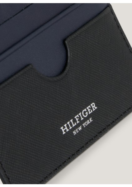 Tommy Hilfiger Siyah Erkek Kartlık Th Saffıano cc Holder