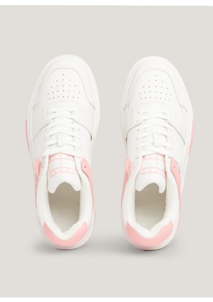 Tommy Hilfiger Beyaz - Pembe Kadın Sneaker EN0EN02475TIC