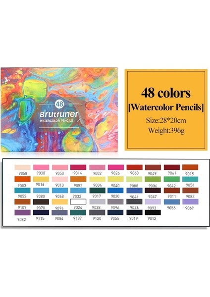Suluboya-48 Renk Stili Brutfuner Art Professional Renkli Kalemler Renkler Yağlısuluboya Aquarelle Eskiz Çizim Renkli Kalem (Yurt Dışından)