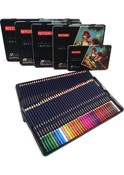 24 Renk Stili Nyonı Premium Yumuşak Çekirdekli 72 Suluboya Kalemler Lapis De Cor Sanat Malzemeleri Için Profesyonel Suda Çözünür Renkli Kalem (Yurt Dışından) modelleri