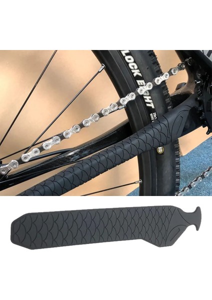 B Tarzı 1x Bisiklet Zinciri Koruyucu Silika Mtb Yol Çerçeve Siyah Anti-Scratch Koruyucu Mtb Bisiklet Zinciri Bakımı Anti-Skid Itme Koruma Koruyucu Örtü (Yurt Dışından)