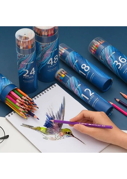 12 Renk Stili Articsy Profesyonel Suda Çözünür Renkli Kalem Yumuşak Ahşap Renkli Suluboya Karakalem Kalem Okul Sanat Kaynağı (Yurt Dışından) fiyatları
