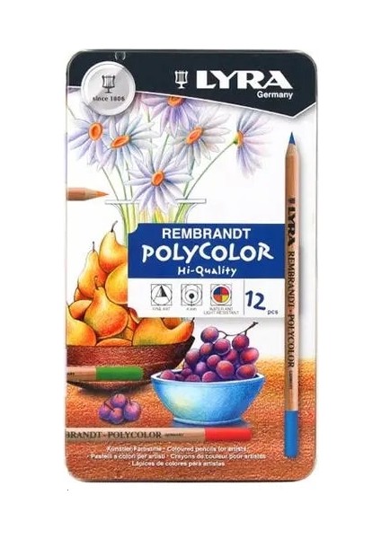 12 Renk Stili Lyra Yağlı Boya Kalem Seti Rembrandt Çok Renkli Eskiz Kalemleri Boya Kalemi Lapiler Almanya (Yurt Dışından)