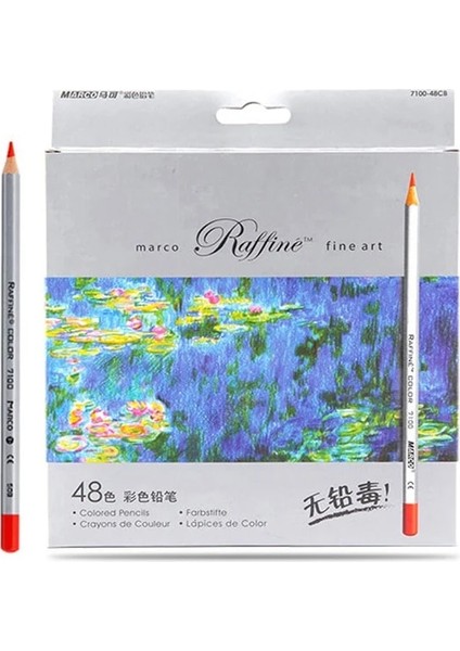 48 Renkli Kağıt Stili Marco Raffine Boya Kalemleri Renkli Kalemler Boyama Kitapları Için Set Sanatçı Pastel Premier Kalem Lapis De Renkli Yağlı Boya Kalemleri (Yurt Dışından)