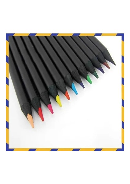 12 Renk Set Stili ve Değerli Renkli Kalem Ambalajları 12 Farklı Renk Renkli Kalemler Kawaool Siyah Ahşap Kalemler Yüksek (Yurt Dışından) fırsatları