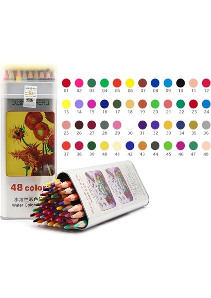 48 Renk Stili Chenyu Renkli Kalemler Profesyonel Suluboya Kalem Çizim Kroki Renkli Kalem Okul Öğrenci Sanat Malzemeleri Için (Yurt Dışından)