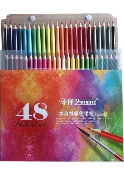48 Sulu Boya Stili Renkli Sulu Boya ve Yağlı Boya Kalemleri Ahşap Yumuşak Renkli Kalem Çocuklar Için Okul Çizimi Kroki Sanat Malzemeleri (Yurt Dışından)