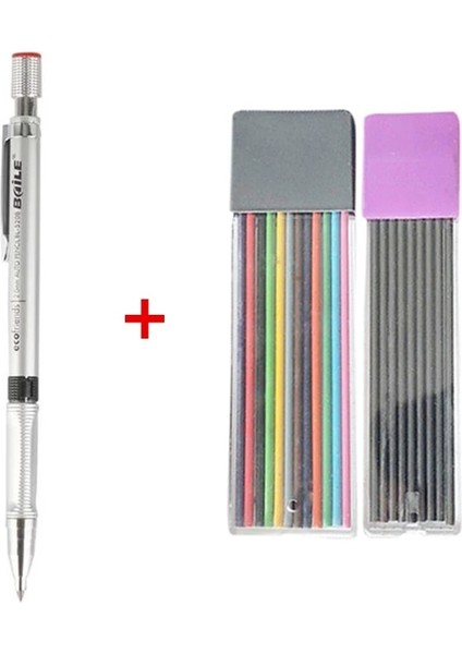 Q Stili Echanical Kalem Seti 2b Otomatik Kalemler ile Graycolorful Kalem Kurşun Çizim Yazma Araçları Kırtasiye Için (Yurt Dışından)