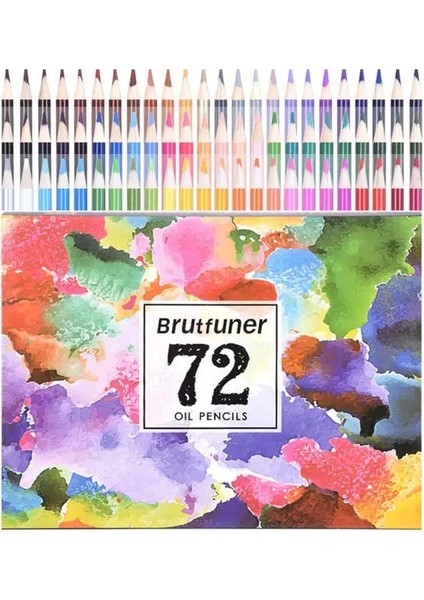 Oil 72 Colors Style Renkler Profesyonel Yağ Suluboya Renkli Kalem Seti Okul Sanatsal Renk Kurşun Beraberlik Kroki Sanat Malzemeleri (Yurt Dışından)