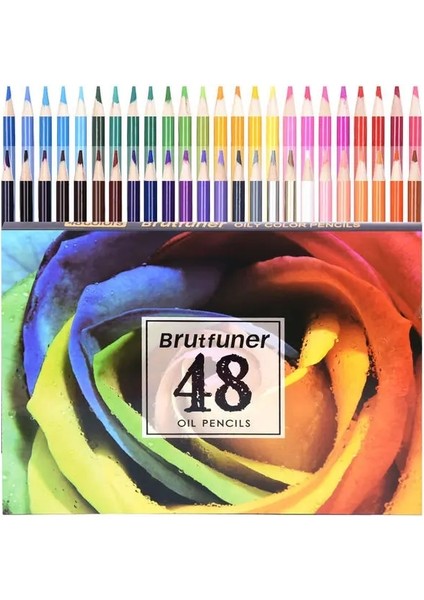Yağ 48 Renk Stili Renkler Profesyonel Yağ Suluboya Renkli Kalem Seti Okul Sanatsal Renk Kurşun Beraberlik Kroki Sanat Malzemeleri (Yurt Dışından)