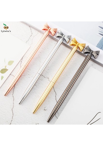 No.2 Tarzı Siyah Kawaii Tükenmez Kalem Okul Ofis Tedarik Kırtasiye Roman Sevimli Yay Metal Lüks Yüksek Li G Düğün Tatlı (Yurt Dışından) fiyatları