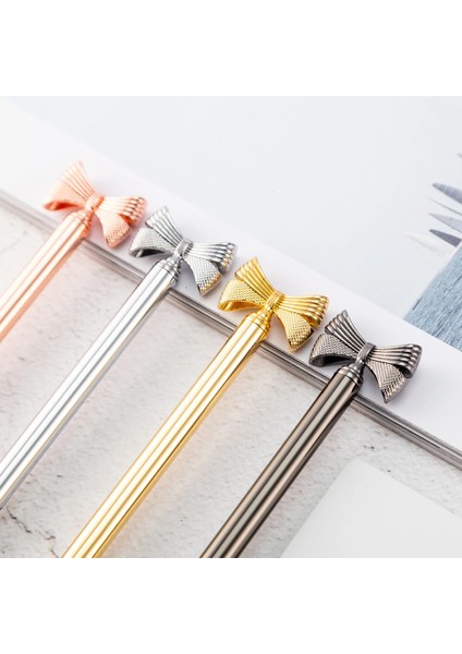 No.2 Tarzı Siyah Kawaii Tükenmez Kalem Okul Ofis Tedarik Kırtasiye Roman Sevimli Yay Metal Lüks Yüksek Li G Düğün Tatlı (Yurt Dışından) fırsatları