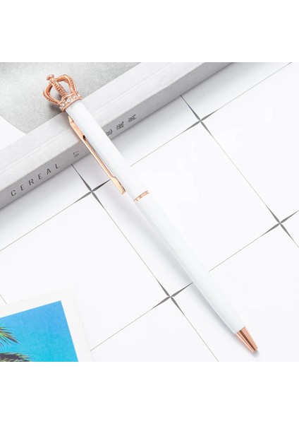 Bir Stil 1 Lytwtw'nin Kristal Parlak Metal Taç Tükenmez Kalem Ilginç Tükenmez Kalem Okul Kırtasiye Okul Ofis Malzemeleri (Yurt Dışından)