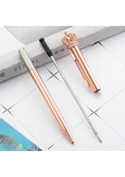 Bir Stil 1 Lytwtw'nin Kristal Parlak Metal Taç Tükenmez Kalem Ilginç Tükenmez Kalem Okul Kırtasiye Okul Ofis Malzemeleri (Yurt Dışından) indirimleri