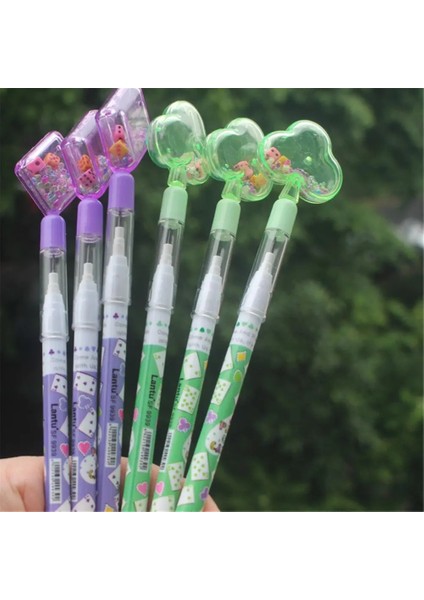 A-Rastgele 2 Adet Stil Kawaii Kalem Zar Kalp Kare Mermi Otomatik Kalem Çocuklar Için Sevimli Mekanik Kurşun Kalem Kırtasiye Kalemler Malzemeleri (Yurt Dışından) fırsatları