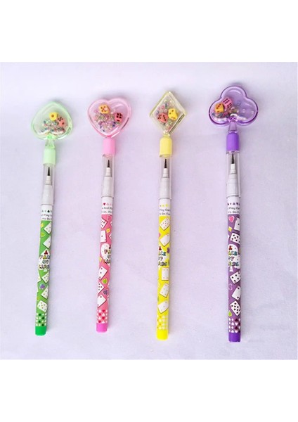 A-Rastgele 2 Adet Stil Kawaii Kalem Zar Kalp Kare Mermi Otomatik Kalem Çocuklar Için Sevimli Mekanik Kurşun Kalem Kırtasiye Kalemler Malzemeleri (Yurt Dışından) indirimleri