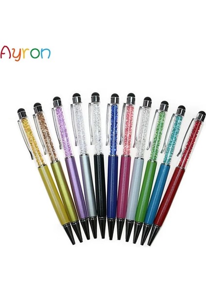 Gümüş Tarzı 11 Renkler Kristal Tükenmez Kalem Moda Yaratıcı Stylus Dokunmatik Kalem Yazmak Için Kırtasiye Ofis ve Okul Kalem Ballpen Mürekkep Siyah (Yurt Dışından) modelleri