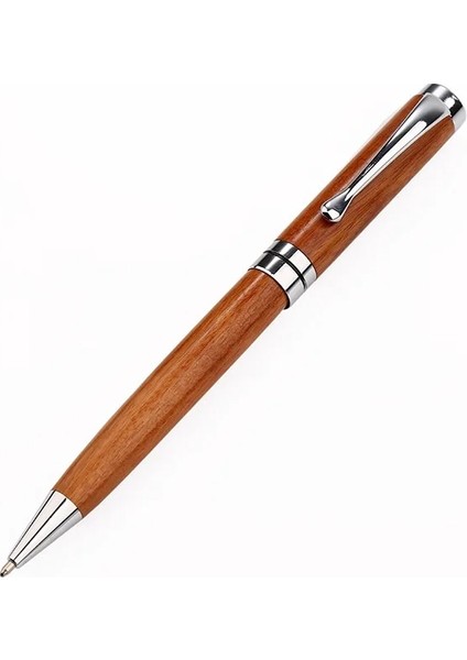 Gümüş Tarzı 1 Adet Lüks Yeni Metal Ahşap Döndür Tükenmez Kalem Moda Iş Ofisi Imza Kalemleri 1mm Bullet Ucu Yazma Kalemleri (Yurt Dışından)