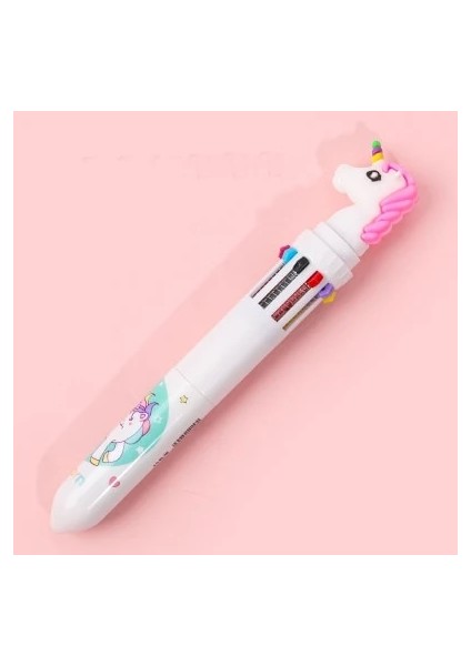 Beyaz Tek Boynuzlu At Tarzı Zoecor 10COLORS Kawaii Tükenmez Kalem Çok Renkli Sevimli Jel Kalemler Unicorn Okul Öğrenci Çocuklar Iş Ofis Kırtasiye Malzemeleri (Yurt Dışından)