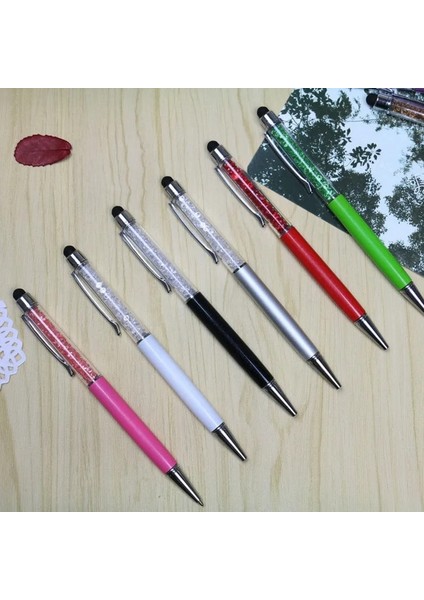Lacivert Tarzı 11 Renkler Kristal Tükenmez Kalem Moda Yaratıcı Stylus Dokunmatik Kalem Yazmak Için Kırtasiye Ofis ve Okul Kalem Ballpen Mürekkep Siyah (Yurt Dışından)