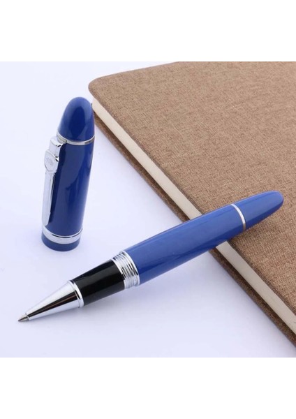Mavi Stil 1 Adet Lüks Ofis Metal Kalem Mor Yeşil Sarı Kırmızı Mavi Siyah Vidalı Dolum Yazma Roller Tükenmez Kalem (Yurt Dışından)