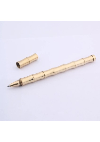 Altın Tarzı Fırçalanmış Ayrılabilir Bambu Roller Kalem Altın ​​mat Altın Metal Kırtasiye Ofis Okul Malzemeleri Yazma (Yurt Dışından)