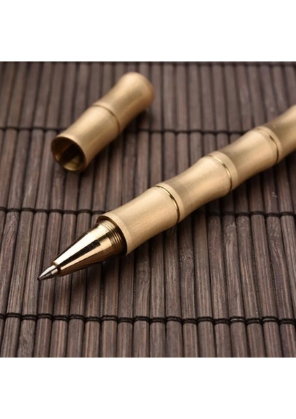 Altın Tarzı Fırçalanmış Ayrılabilir Bambu Roller Kalem Altın ​​mat Altın Metal Kırtasiye Ofis Okul Malzemeleri Yazma (Yurt Dışından) fiyatları