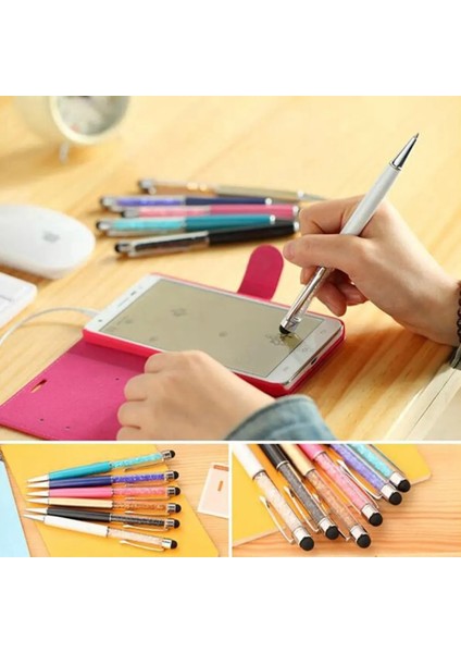 Pembe Tarzı Moda Yaratıcı Tasarım Kristal Tükenmez Kalem Dokunmatik Kalem Stylus Ofis Kırtasiye Ofis ve Okul Okul Malzemeleri Çocuklar Için Hediyeler (Yurt Dışından) indirimleri
