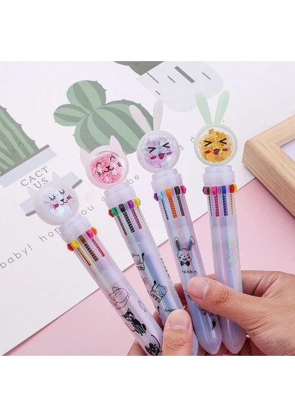 No.2 Tarzı In-1 Çok Renkli Tükenmez Peolors Sevimli Karikatür Geri Çekilebilir Tükenmez Peool Ofis Arzı (Yurt Dışından) modelleri