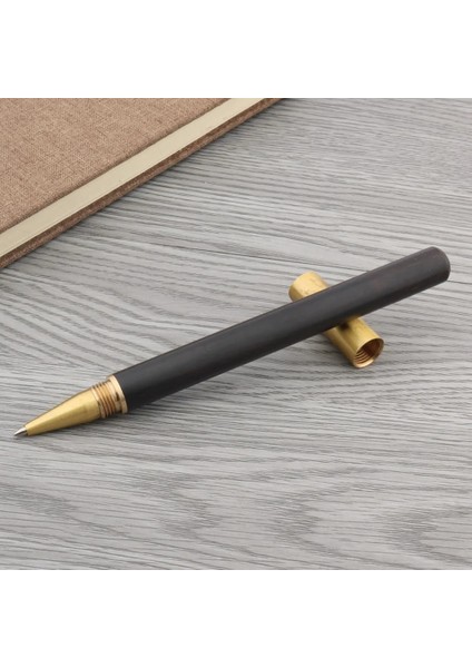 Siyah Stil Lüks Li Okul Pirinç Kalem Kahverengi Kırmızı Siyah Altın ​​ahşap Roller Tükenmez Kalem Iş Kırtasiye Ofis Malzemeleri Mürekkep Tükenmez Kalem (Yurt Dışından)
