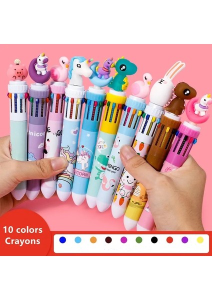 A22 Stili Çok Renkli Karikatür Hayvan 10 Renkli Kalem Değiştirilebilir Renkli Tükenmez Kalem Ofis Kalemi Öğrenci Yazma Kalemi Çocuk Okul Malzemeleri Ödüller Kalem (Yurt Dışından) fiyatları