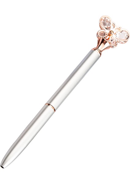 No.9 Tarzı Siyah Cam Kelebek Okul Kalem Mermi Noktası Metal Tükenmez Kalem Yedek Siyah Yazma Kalem Öğrenci Için Gül Altın Kırtasiye (Yurt Dışından)