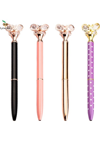 No.9 Tarzı Siyah Cam Kelebek Okul Kalem Mermi Noktası Metal Tükenmez Kalem Yedek Siyah Yazma Kalem Öğrenci Için Gül Altın Kırtasiye (Yurt Dışından) fiyatları